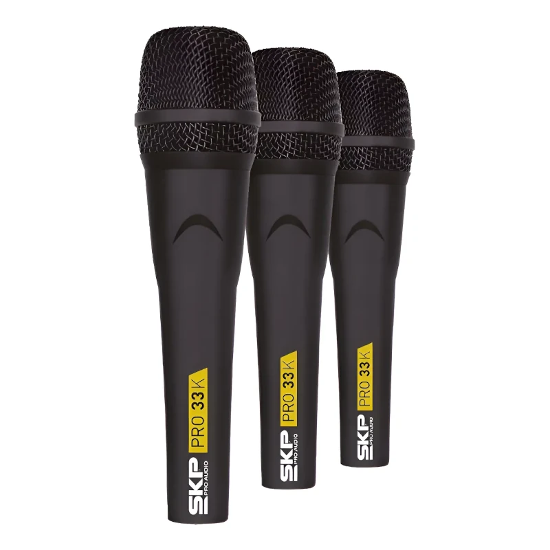 Micrófonos PRO 33K Dinámico Cardioide color negro SKP Pro Audio