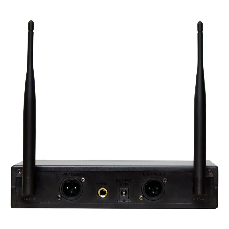 Micrófono Inalámbrico Doble ProBass Uf 224 Multi Frec. Negro