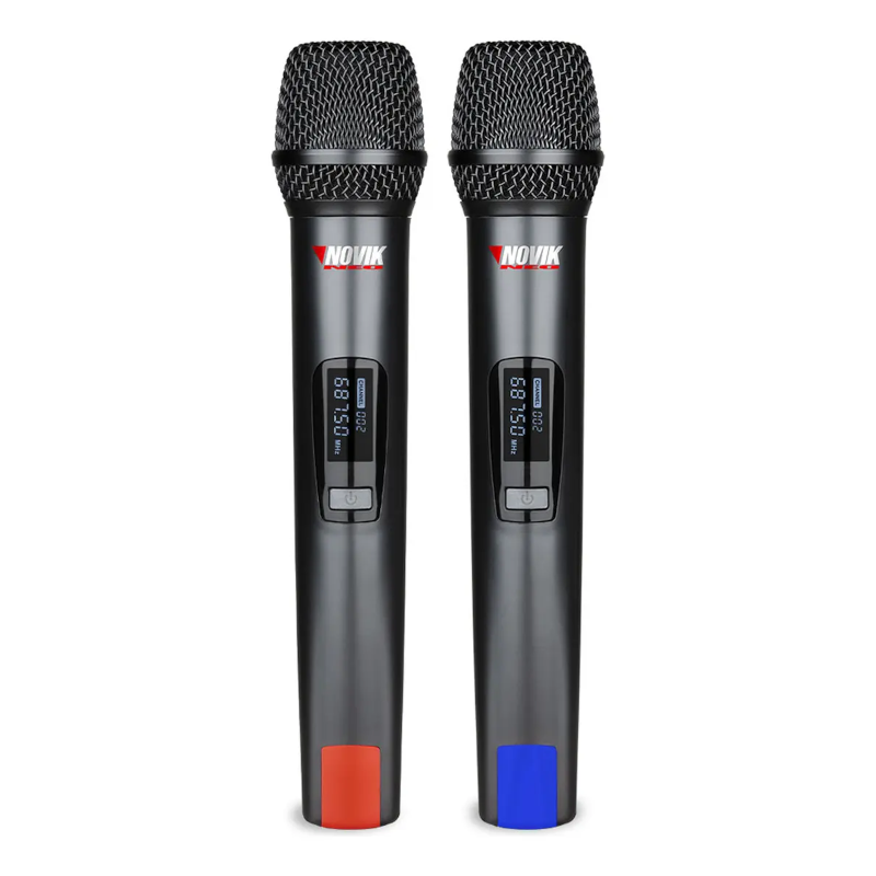 Micrófono Inalámbrico Doble Uhf Novik Unk-330 70m C/maletín Color Negro