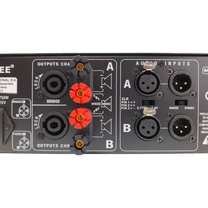 Amplificador Potencia Apogee H24 1000w + 1000w 4 Ohms Audio Color Negro Potencia De Salida Rms 1800 W