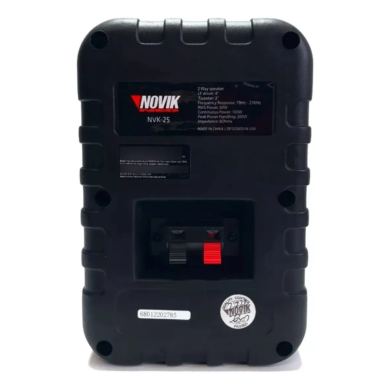 Par de Parlantes de Instalación Pasivos Novik Nvk25 Black 50watts