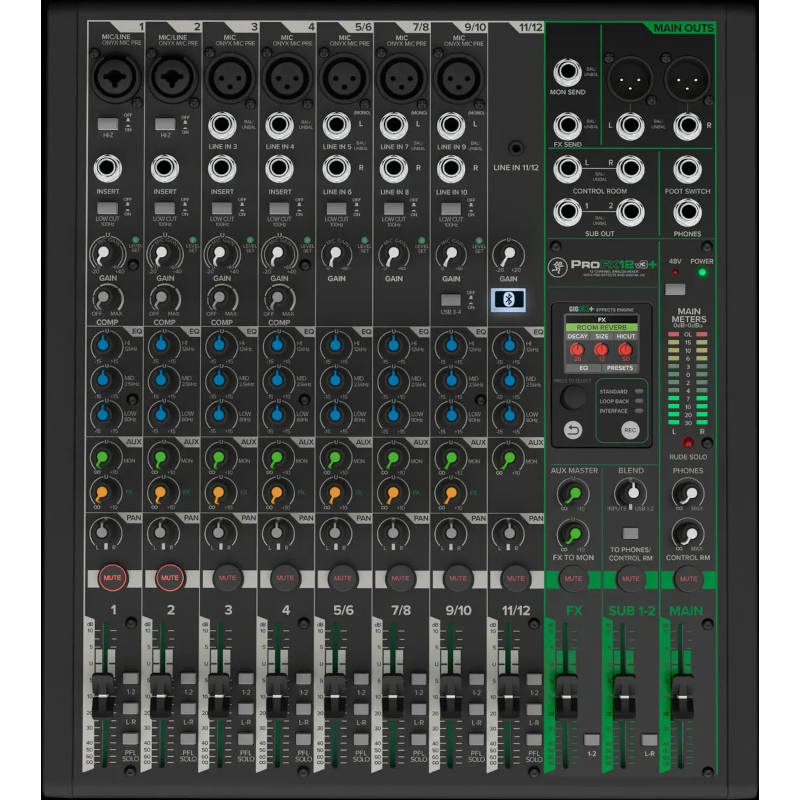 Consola Mackie Profx12v3+ Mixer 12ch Usb Bluetooth