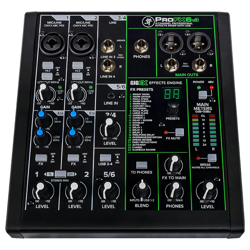 Consola Mackie Profx6v3 de mezcla